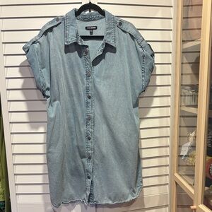 Denim Button Dress
